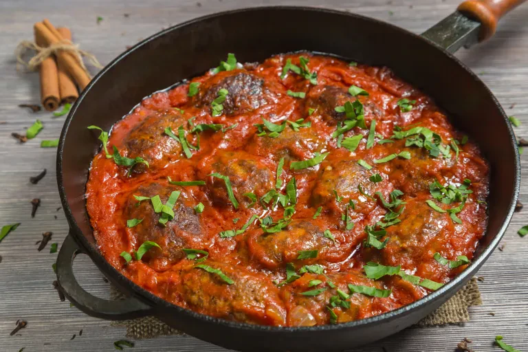 Soutzoukakia (Greek Meatballs in Tomato Sauce)