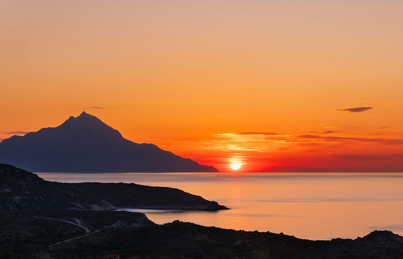 The August Full Moon in Sithonia: Moonrise Over Mount Athos