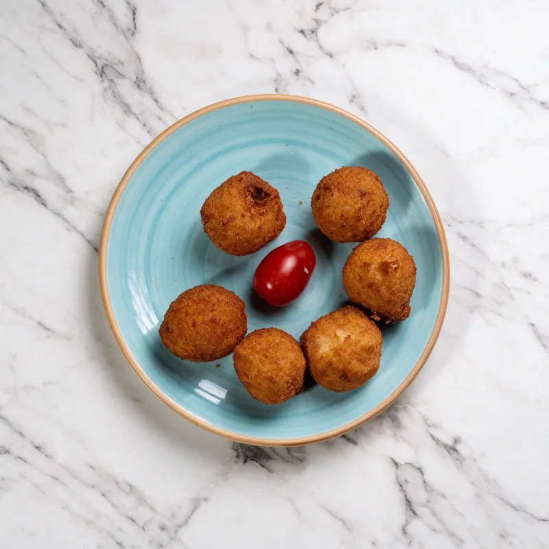 Crispy cheeseballs ready to share