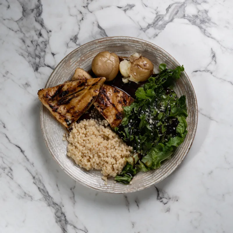 Grilled chicken petmezi with a rich grape sauce