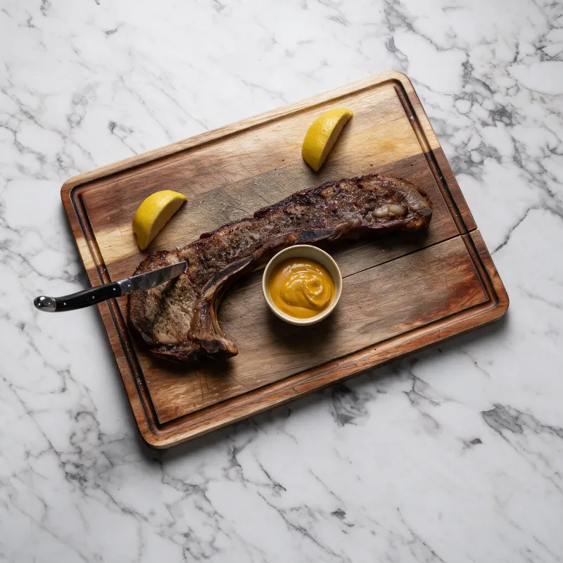 Enjoy our grilled rib pork steak