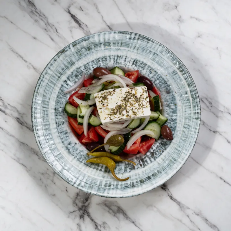 Bright colors and fresh aromas bring this Greek salad to…